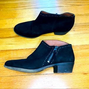Size 7.5 | Lucky Brand Black Suede Ankle Boot